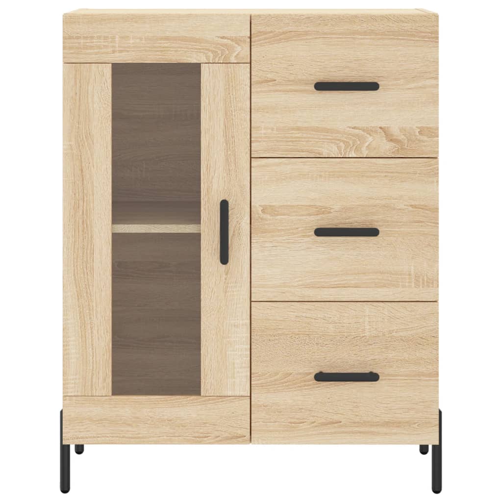 Hoge Kast 69,5X34X180 Cm Bewerkt Hout Kleurig