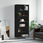 Hoge Kast 69,5X32,5X180 Cm Bewerkt Hout Eikenkleur