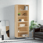 Hoge Kast 69,5X32,5X180 Cm Bewerkt Hout Eikenkleur