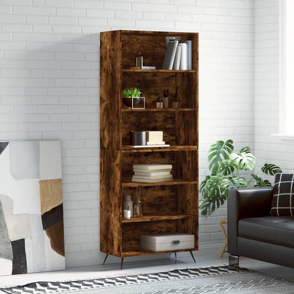 Hoge Kast 69,5X32,5X180 Cm Bewerkt Hout Eikenkleur