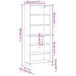 Hoge Kast 69,5X32,5X180 Cm Bewerkt Hout Eikenkleur