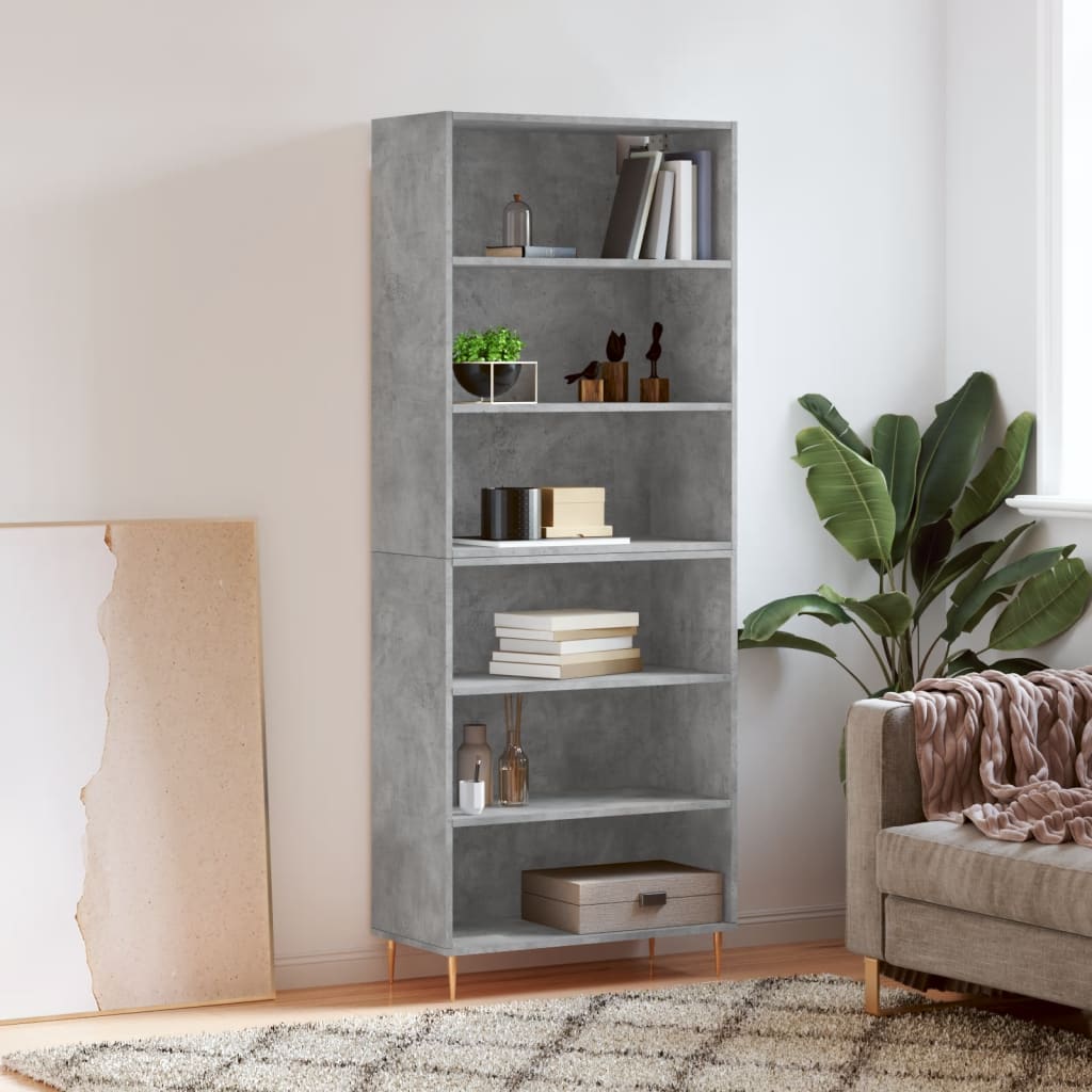 Hoge Kast 69,5X32,5X180 Cm Bewerkt Hout Eikenkleur