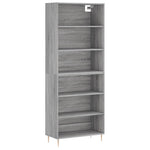 Hoge Kast 69,5X32,5X180 Cm Bewerkt Hout Eikenkleur