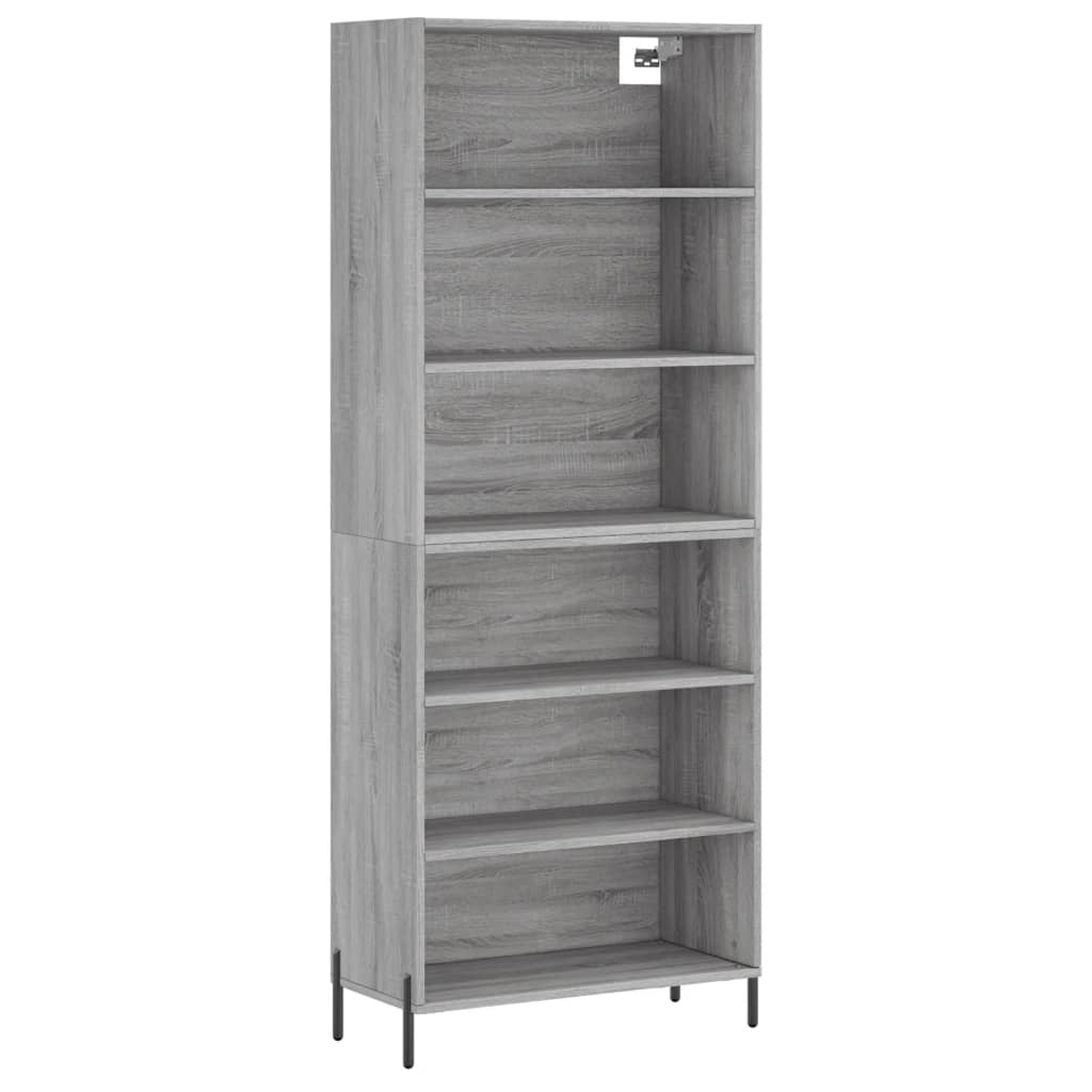 Hoge Kast 69,5X32,5X180 Cm Bewerkt Hout Eikenkleur