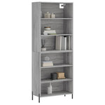 Hoge Kast 69,5X32,5X180 Cm Bewerkt Hout Eikenkleur