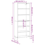 Hoge Kast 69,5X32,5X180 Cm Bewerkt Hout Eikenkleur