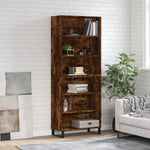 Hoge Kast 69,5X32,5X180 Cm Bewerkt Hout Eikenkleur
