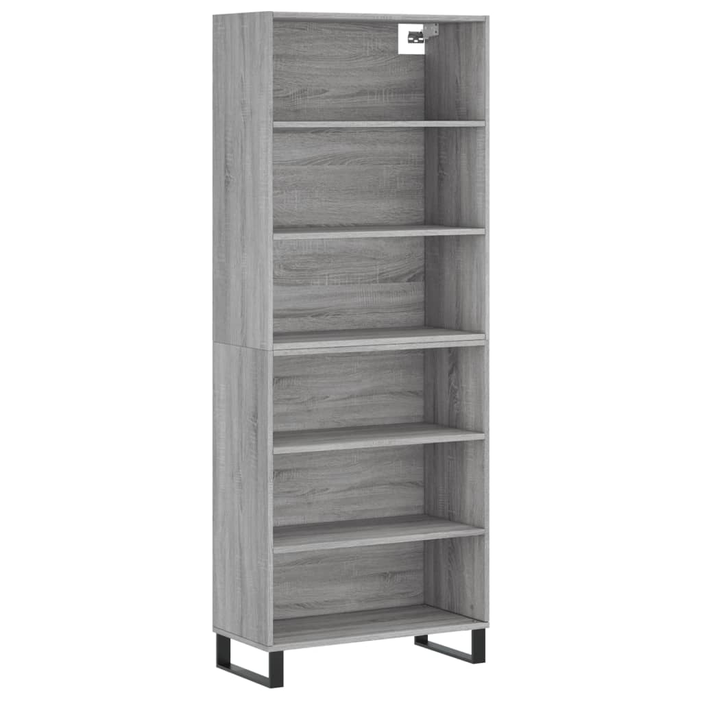 Hoge Kast 69,5X32,5X180 Cm Bewerkt Hout Eikenkleur