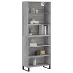 Hoge Kast 69,5X32,5X180 Cm Bewerkt Hout Eikenkleur