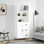 Hoge Kast 69,5X34X180 Cm Bewerkt Hout Eikenkleurig