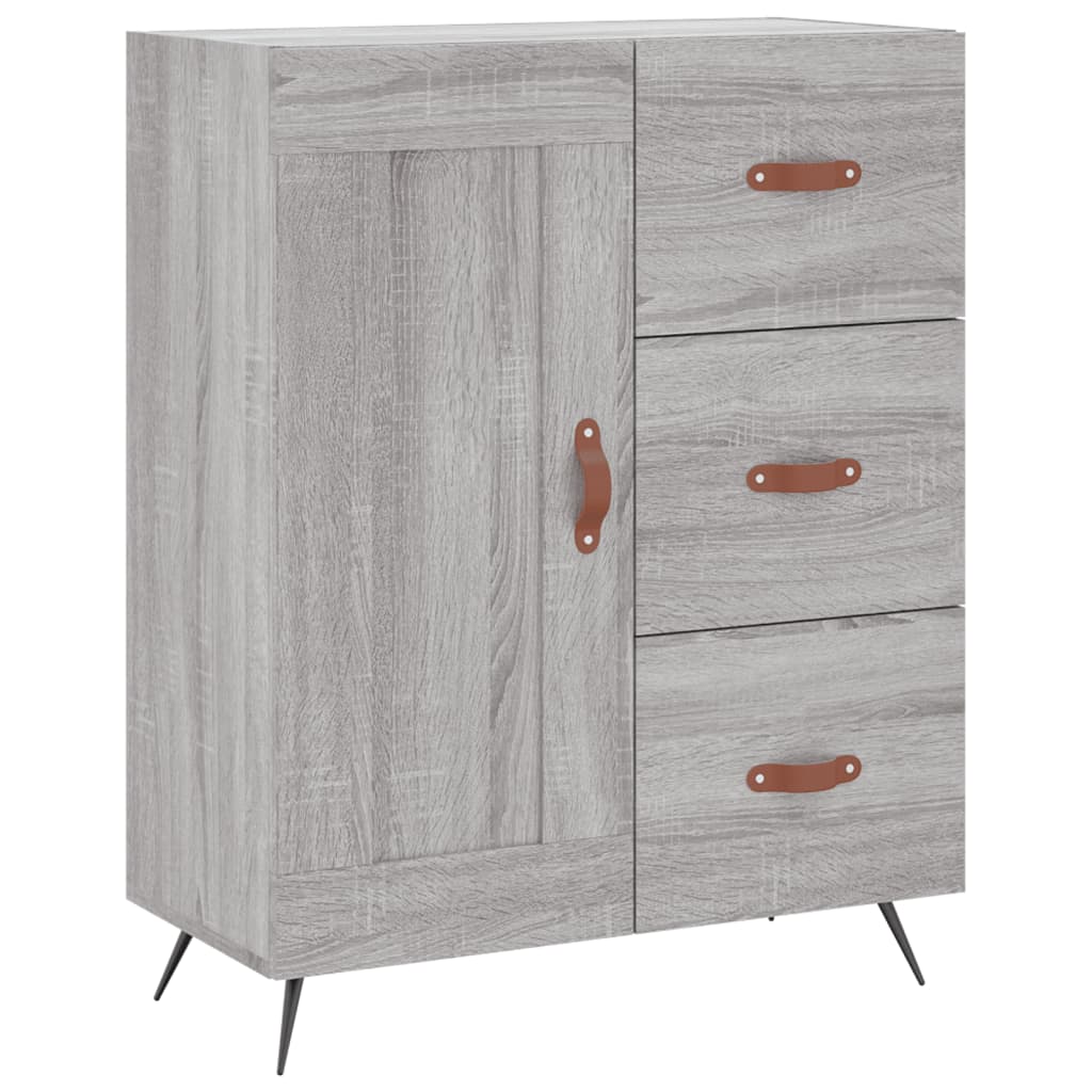 Hoge Kast 69,5X34X180 Cm Bewerkt Hout Eikenkleurig