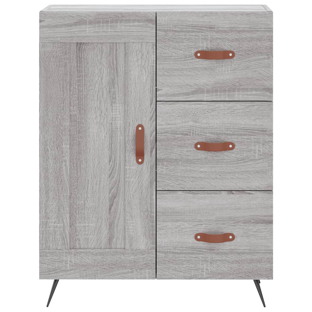 Hoge Kast 69,5X34X180 Cm Bewerkt Hout Eikenkleurig