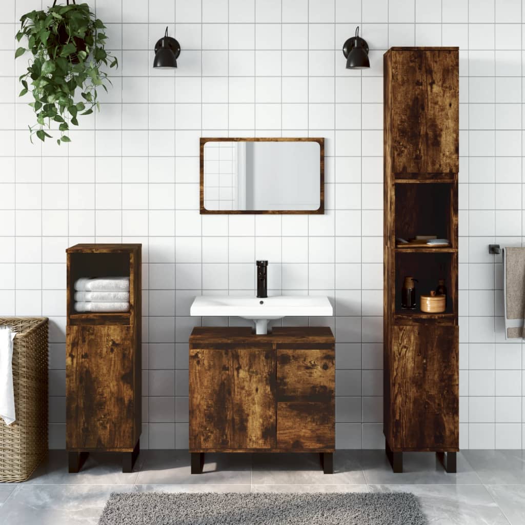 Badkamermeubelset Bewerkt Hout