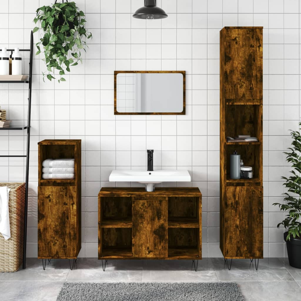 Badkamermeubelset Bewerkt Hout