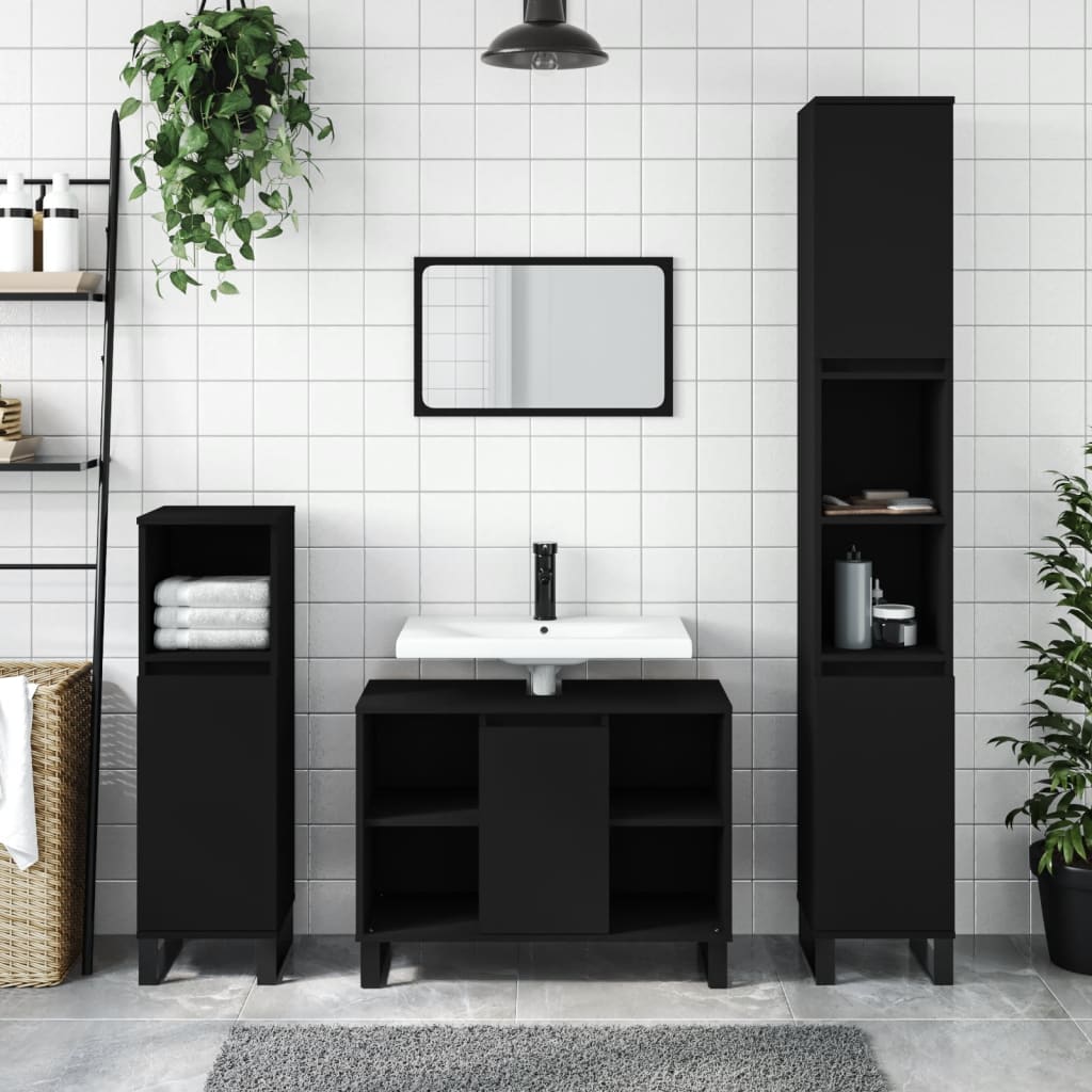 Badkamermeubelset Bewerkt Hout Eikenkleur