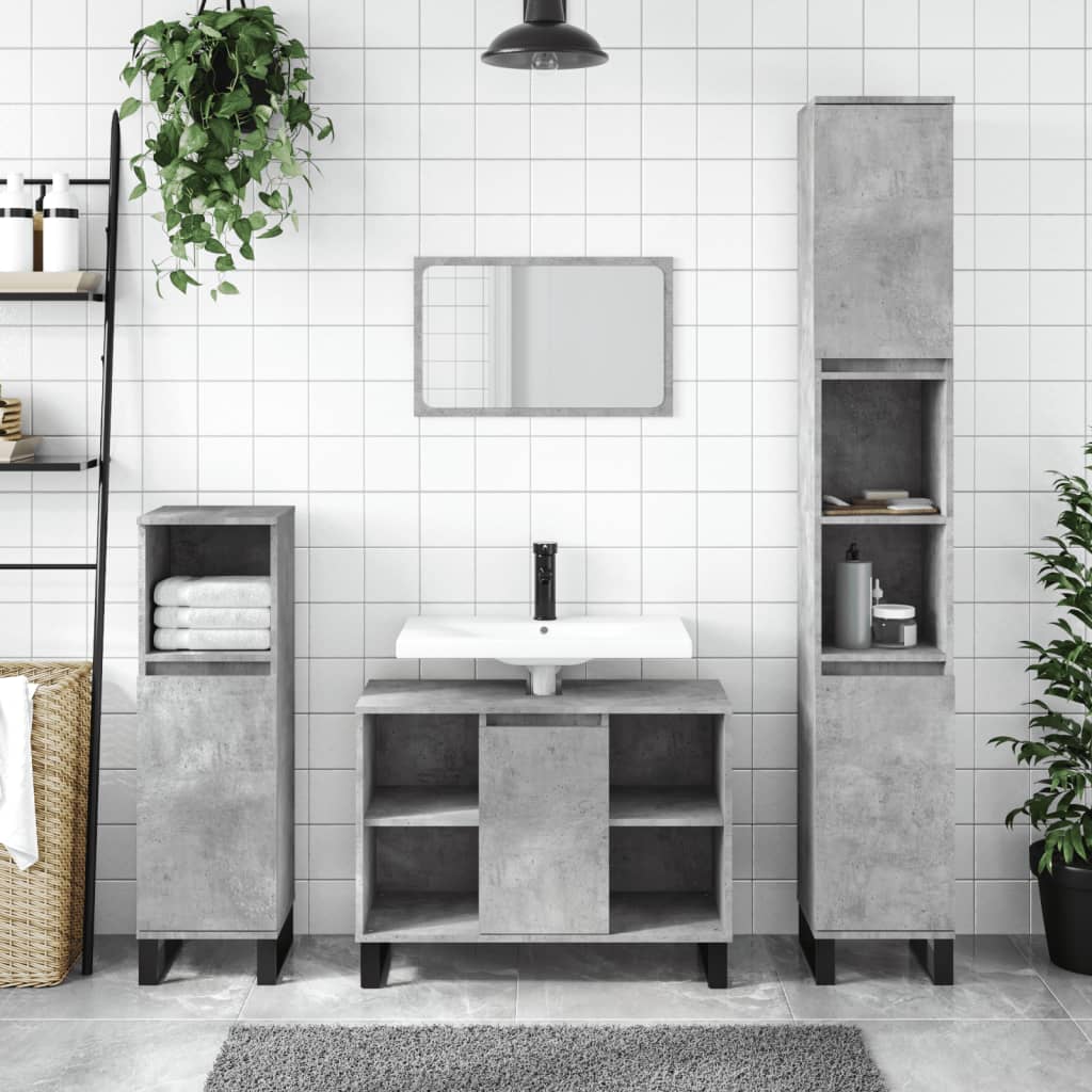 Badkamermeubelset Bewerkt Hout Eikenkleur