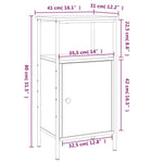 Nachtkastje 41X31X80 Cm Bewerkt Hout