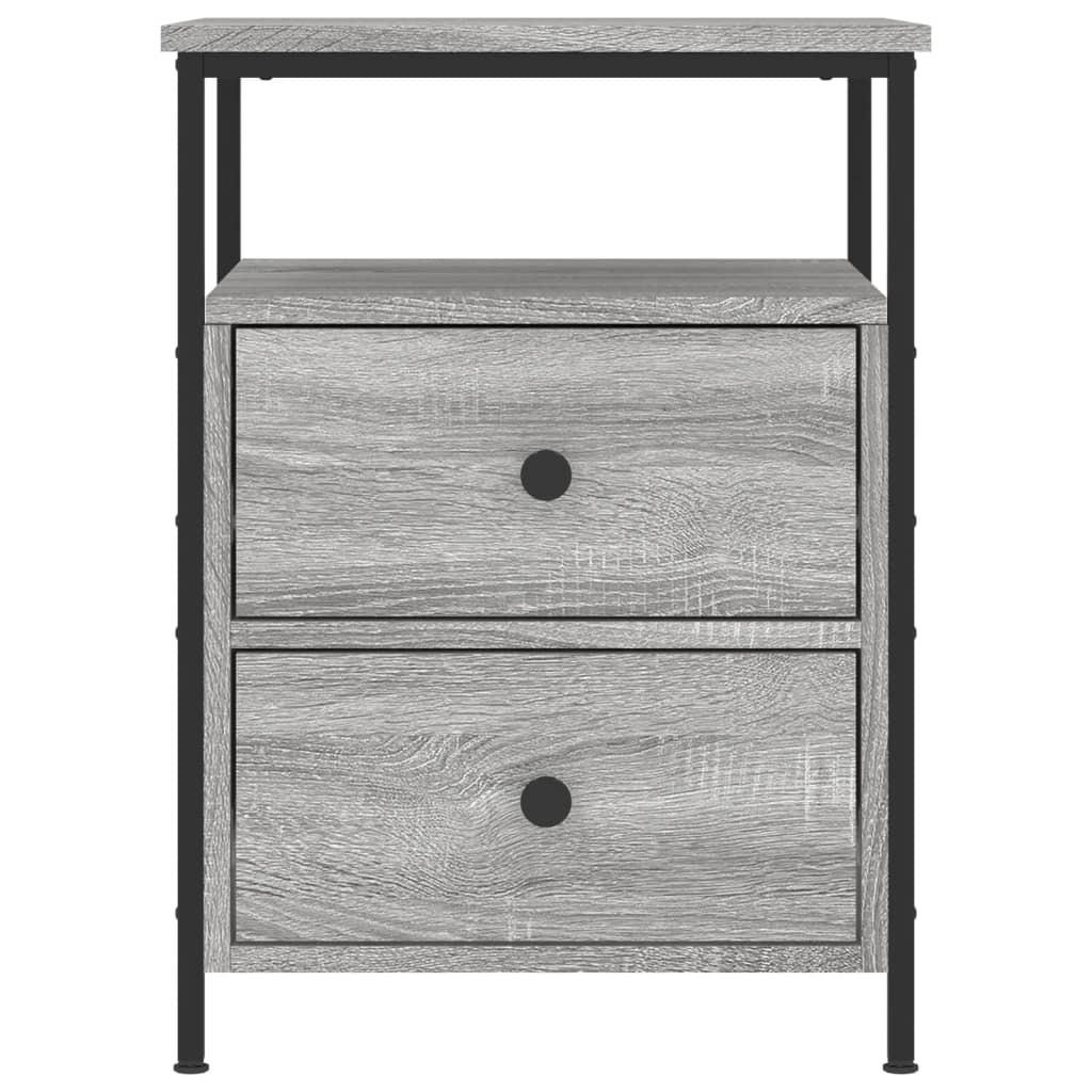 Nachtkastje 44X45X60 Cm Bewerkt Hout Eikenkleurig
