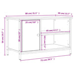 Tv-Meubel 80X40X50 Cm Bewerkt Hout Kleurig