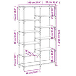 Boekenrek 100X32X170 Cm Bewerkt Hout En Ijzer