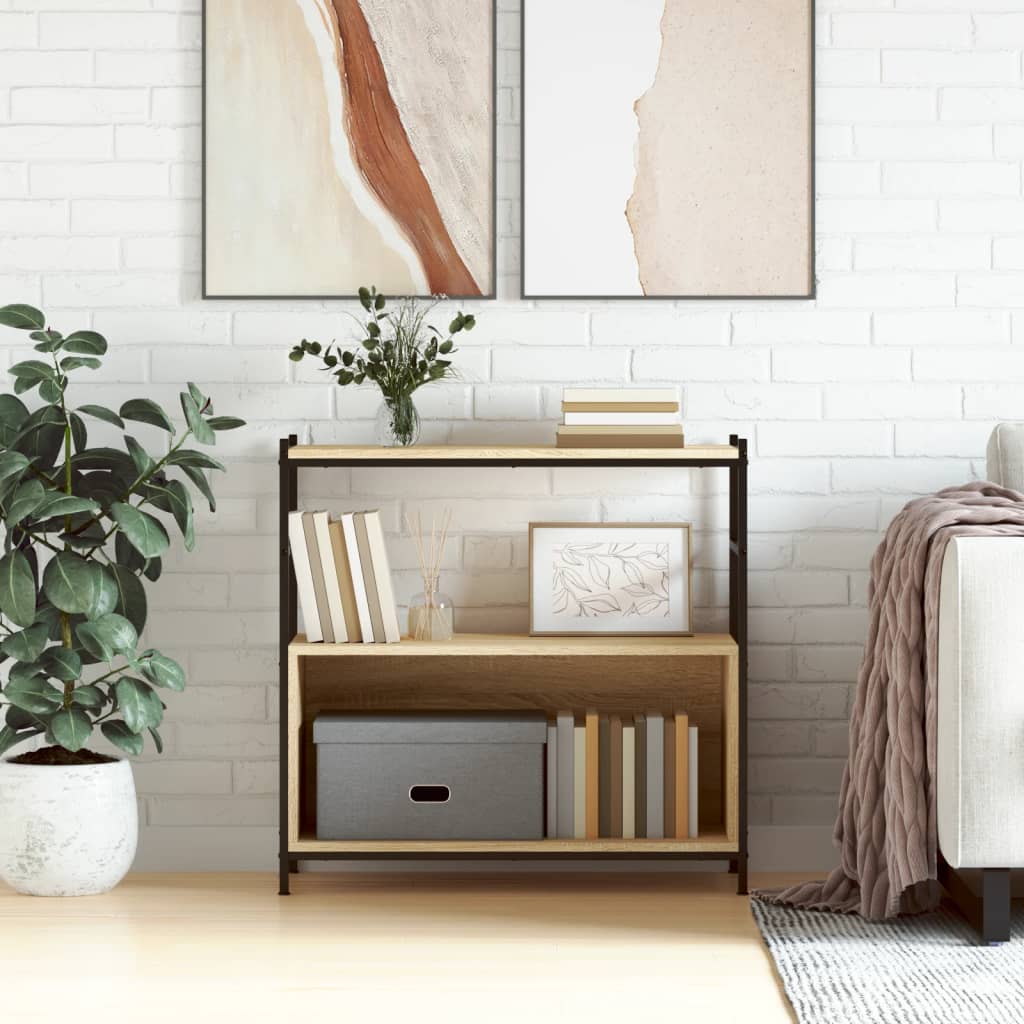 Boekenrek 80X30X145,5 Cm Bewerkt Hout En Ijzer