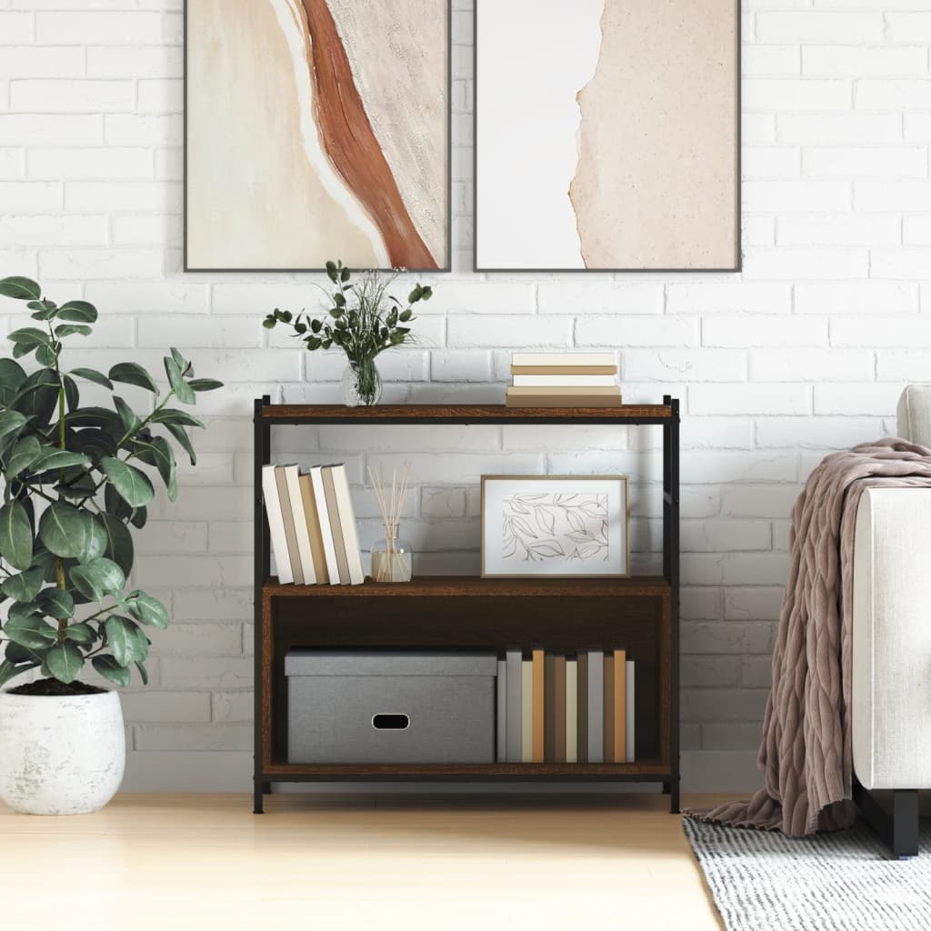 Boekenrek 80X30X145,5 Cm Bewerkt Hout En Ijzer