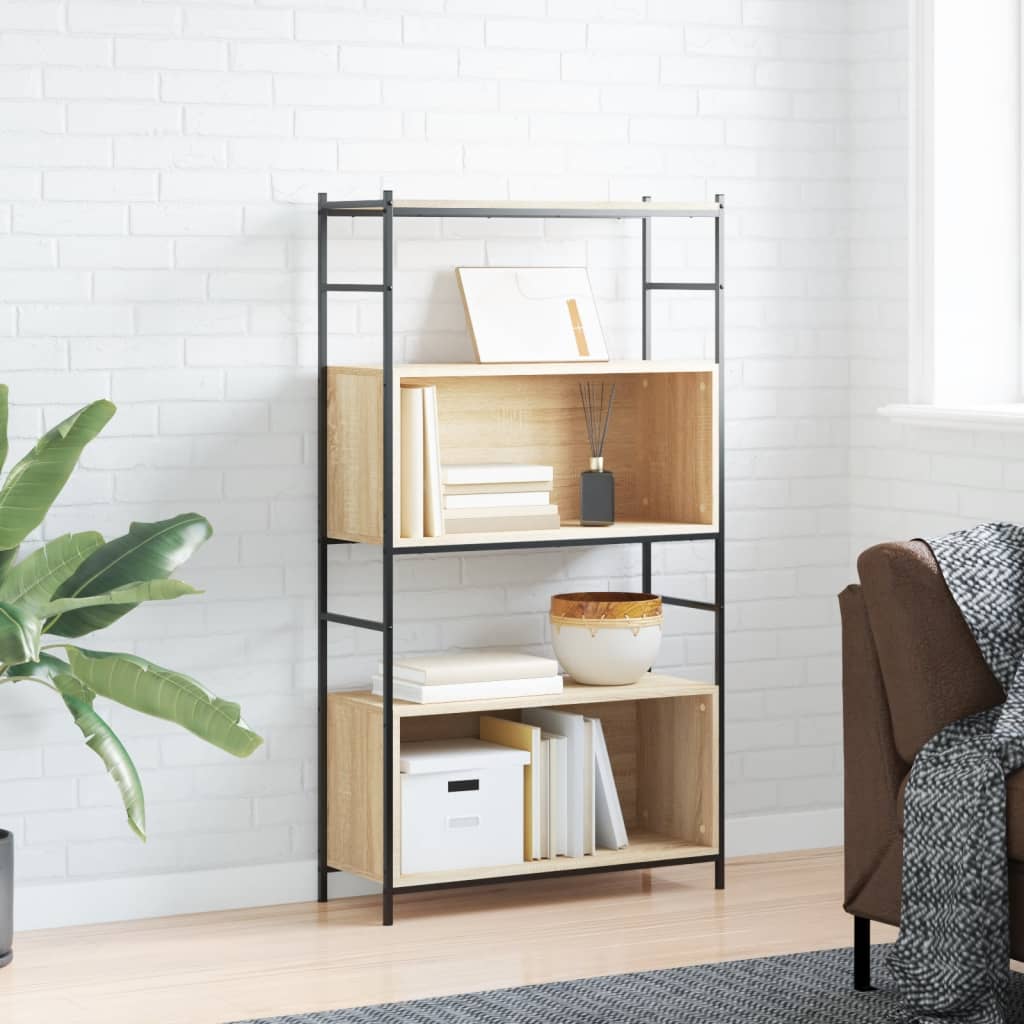 Boekenrek 80X30X145,5 Cm Bewerkt Hout En Ijzer