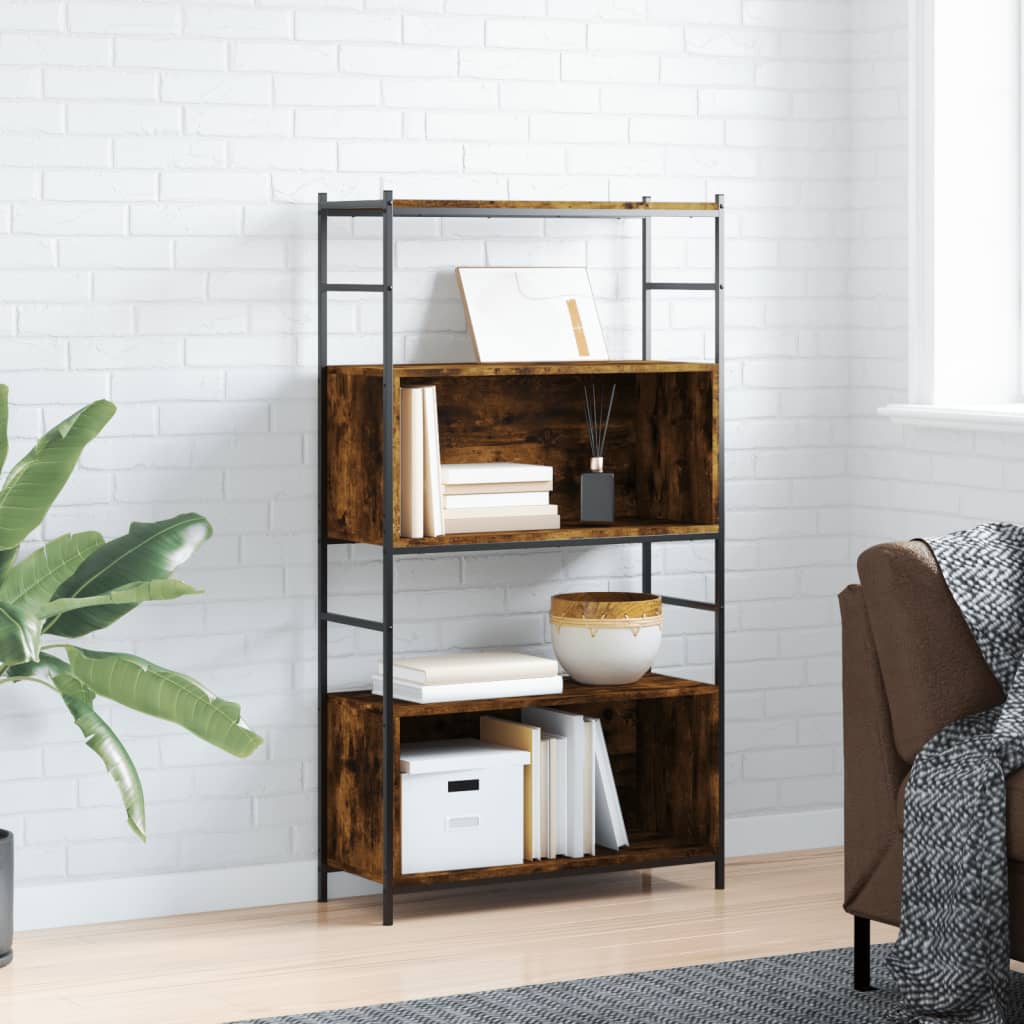 Boekenrek 80X30X145,5 Cm Bewerkt Hout En Ijzer