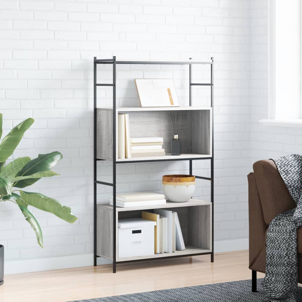 Boekenrek 80X30X145,5 Cm Bewerkt Hout En Ijzer