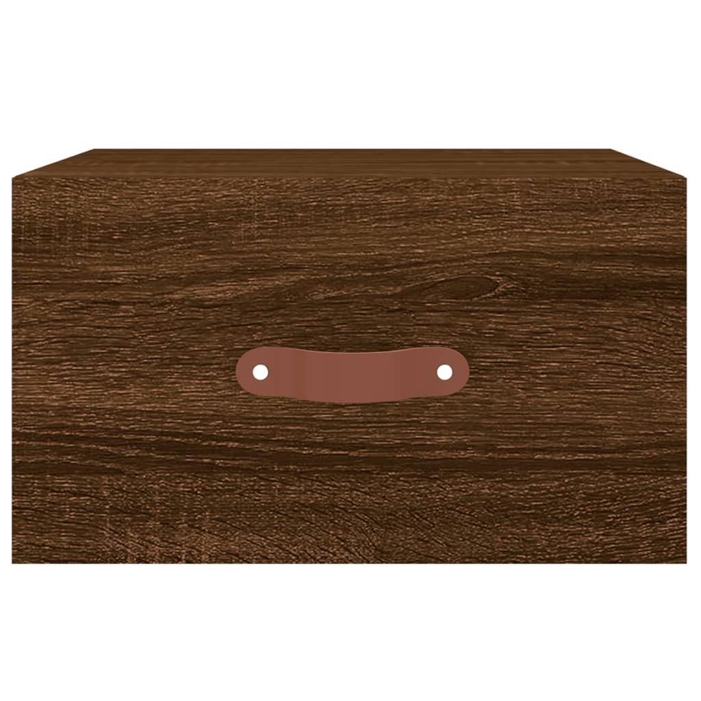 Nachtkastje Wandgemonteerd 35X35X20 Cm Bruin Eikenkleur