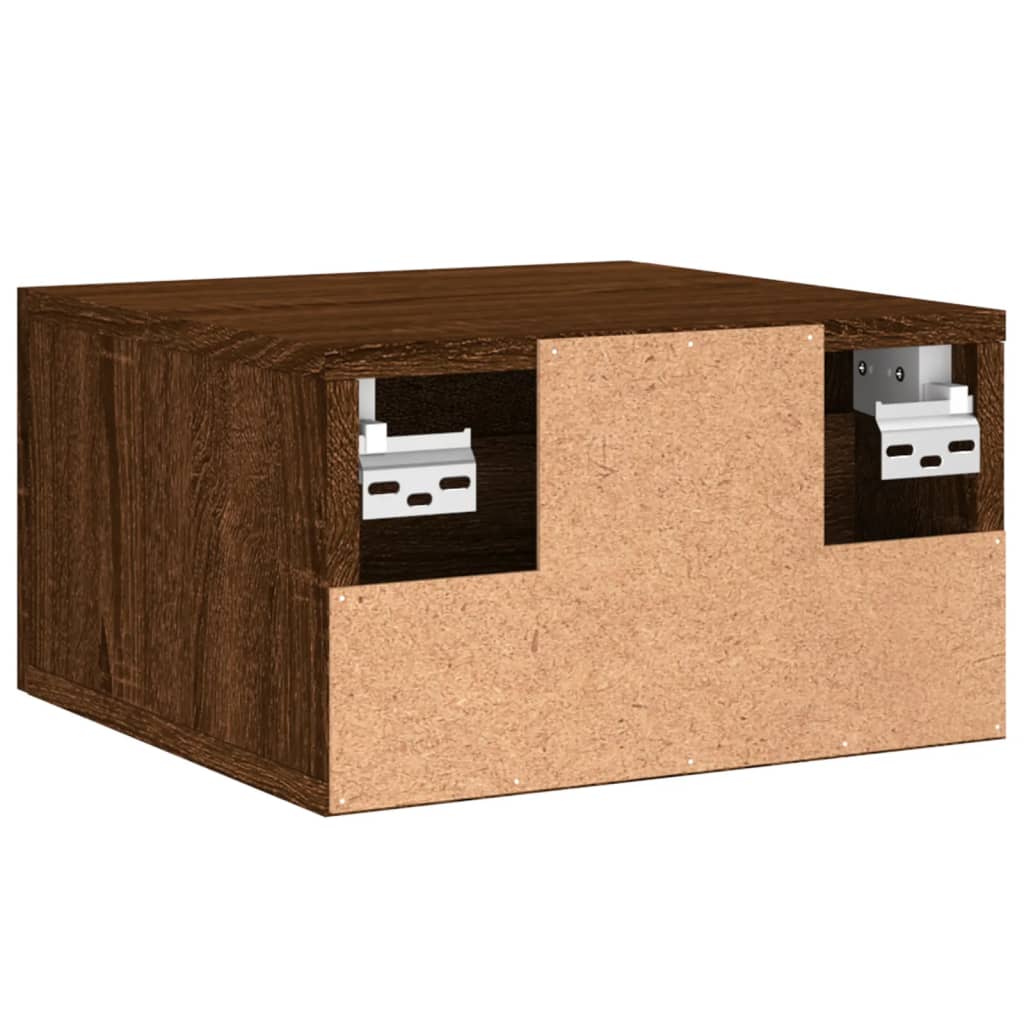 Nachtkastje Wandgemonteerd 35X35X20 Cm Bruin Eikenkleur
