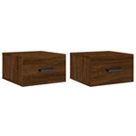 Nachtkastjes Wandgemonteerd 35X35X20 Cm Bruin Eikenkleur