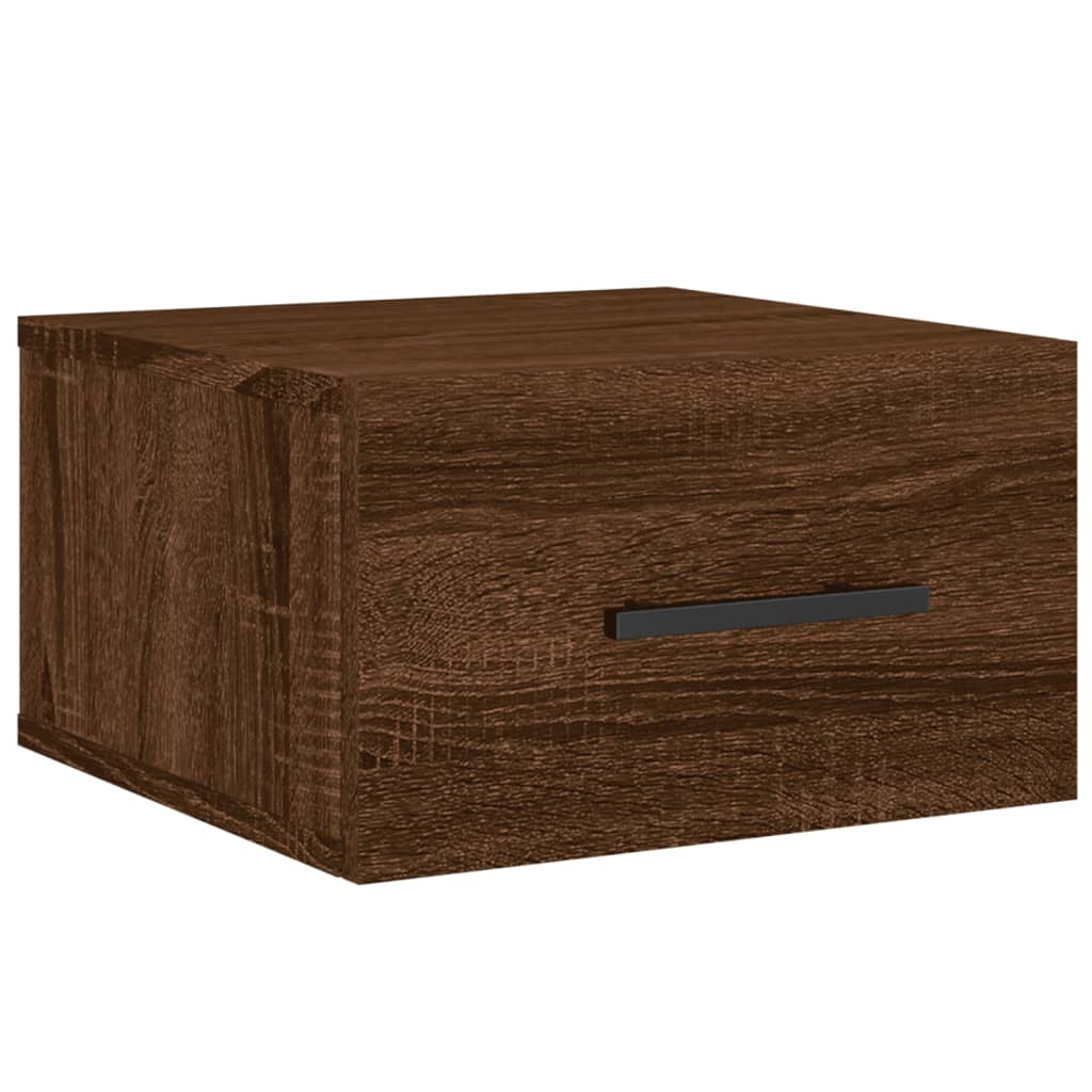Nachtkastje Wandgemonteerd 35X35X20 Cm Bruin Eikenkleur