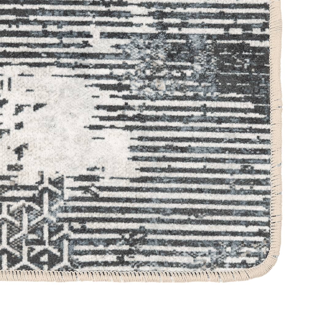 Vloerkleed Wasbaar Anti-Slip Meerkleurig Zwart En Wit