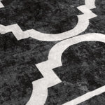 Vloerkleed Wasbaar Anti-Slip En Wit Zwart En Donkergrijs