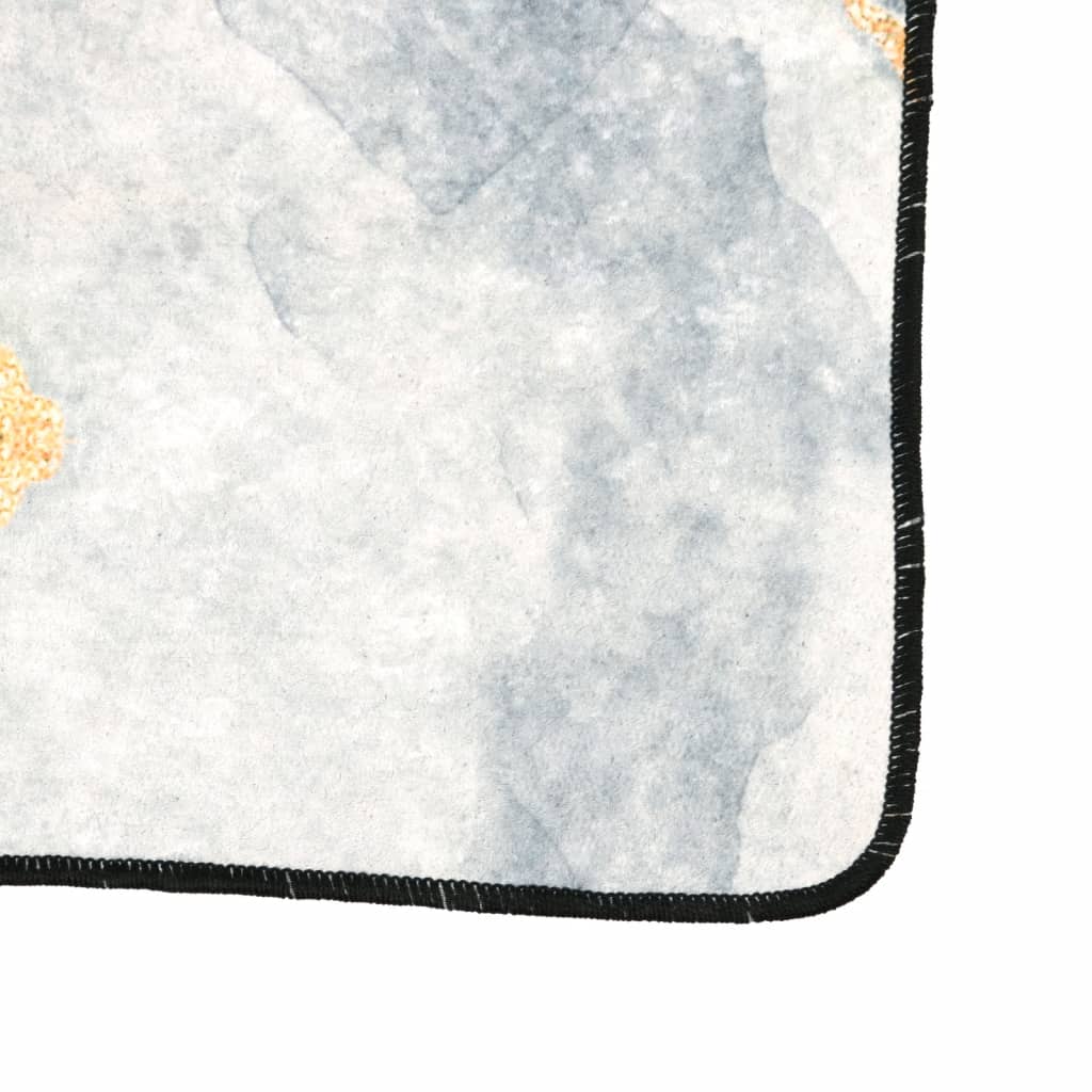Vloerkleed Wasbaar Anti-Slip Meerkleurig Goud En Wit