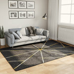 Vloerkleed Wasbaar Anti-Slip Kleurig Zwart En Goud