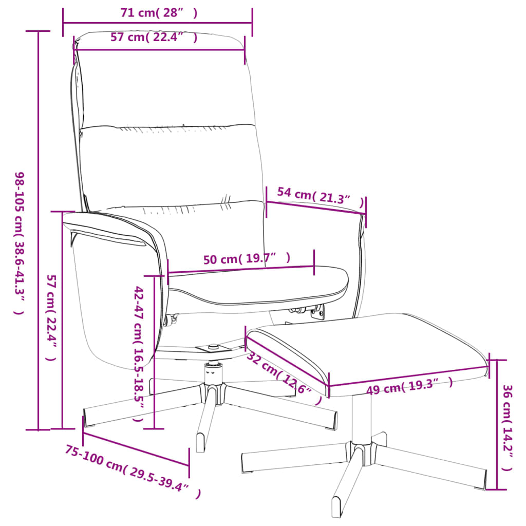 Fauteuil Verstelbaar Met Voetenbankje Stof