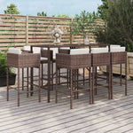 -Delige Tuinbarset Met Kussens Poly Rattan