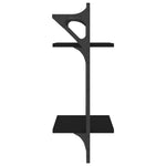 Wandschappen 2-Laags Met Stangen Zwart