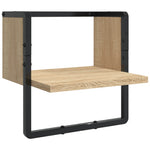 4-Delige Wandschappenset Met Stangen Bewerkt Hout