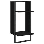 6-Delige Wandschappenset Met Stangen Bewerkt Hout