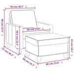 Fauteuil Met Voetenbank 60 Cm Stof