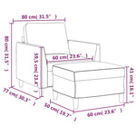 Fauteuil Met Voetenbank 60 Cm Kunstleer