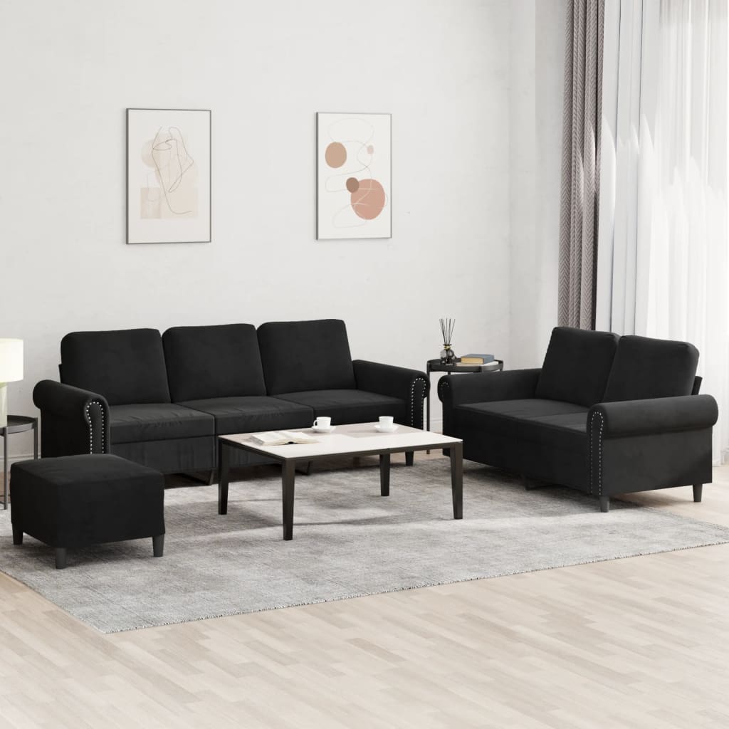 3-Delige Loungeset Met Kussens Fluweel