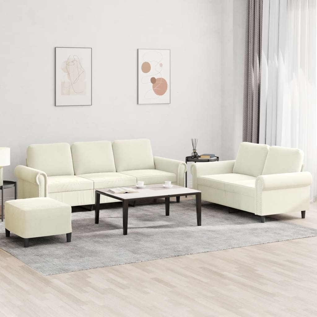 3-Delige Loungeset Met Kussens Fluweel