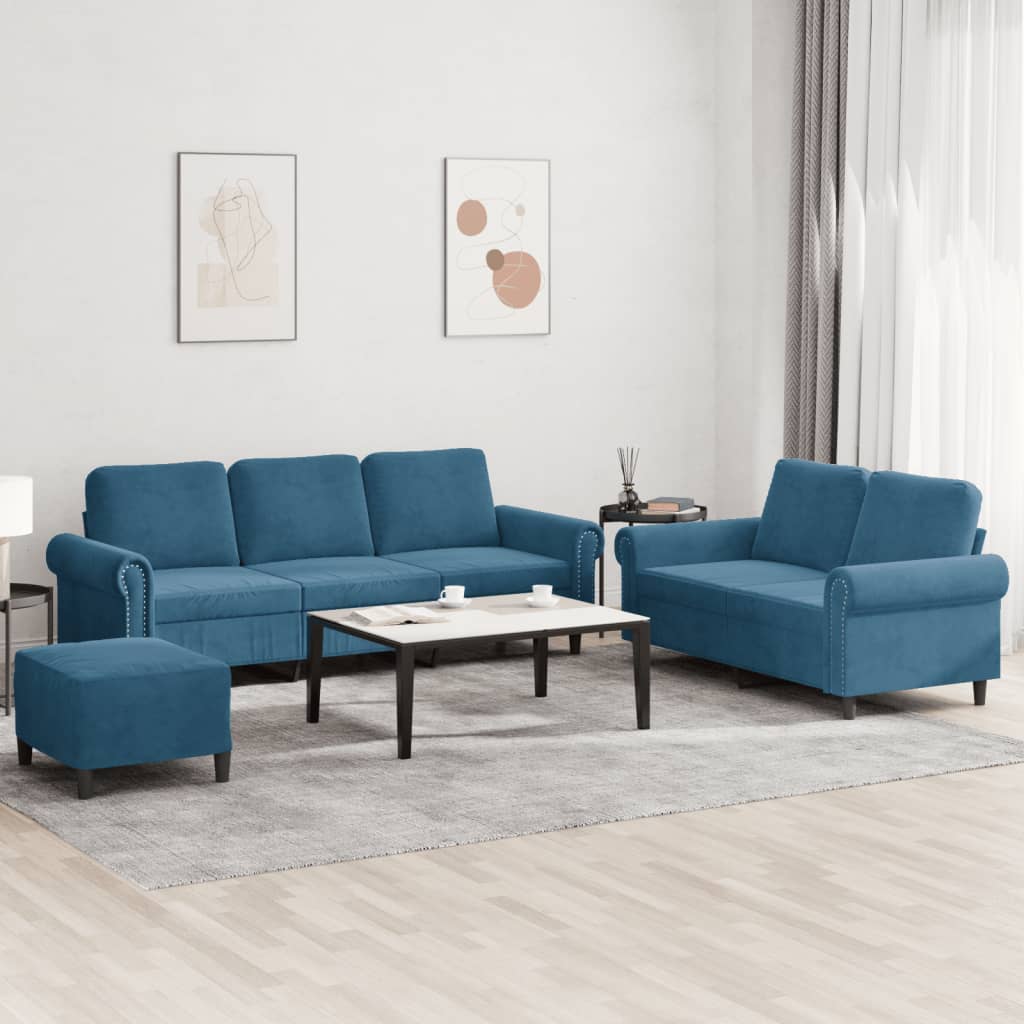 3-Delige Loungeset Met Kussens Fluweel