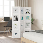 Kamerscherm Met 3 Panelen Massief Paulowniahout Wit