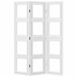 Kamerscherm Met 3 Panelen Massief Paulowniahout Wit