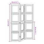 Kamerscherm Met 3 Panelen Massief Paulowniahout Wit